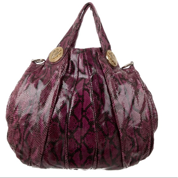 Vintage Authentic 💯% Gucci Purple Python Hysteria Hobo - Picture 1 of 8